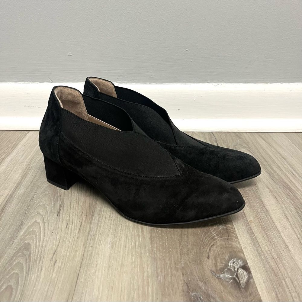 BeautiFeel‎ Booties Women’s 37 Gia Black Suede Block Heels